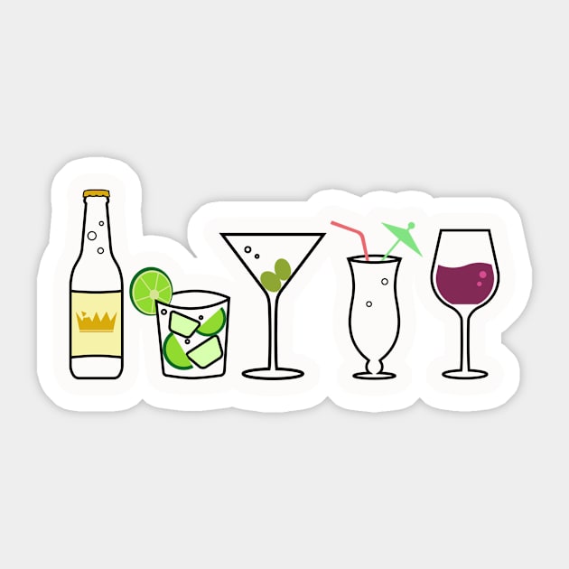 Minimalist Drinks Cocktail Collection Sticker by Vulture King